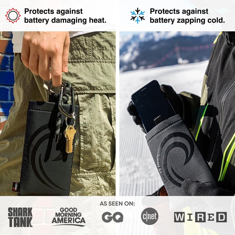 PHOOZY Apollo II Thermal Phone Case Cold Weather Insulated Pouch | Extends Battery Life 4X | NASA Tech Skiing Snowboard Accessories | Military Grade | Large - Black - Image 5